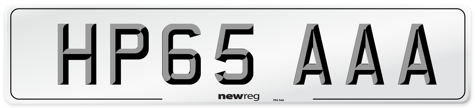 HP65 AAA Number Plate from New Reg